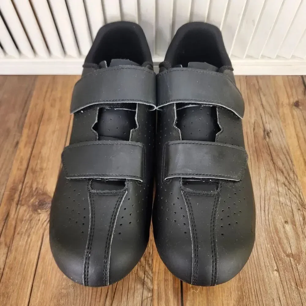 Bontrager Solstice Road Cycling Shoes Mens Sz 14 Black Dual Strap 3-Hole Cleats